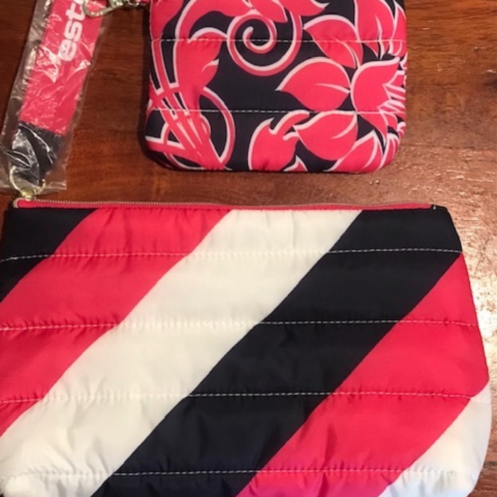 Estee Lauder Puffy Cosmetic Bag & Coordinating Coin Purse- NWOT!